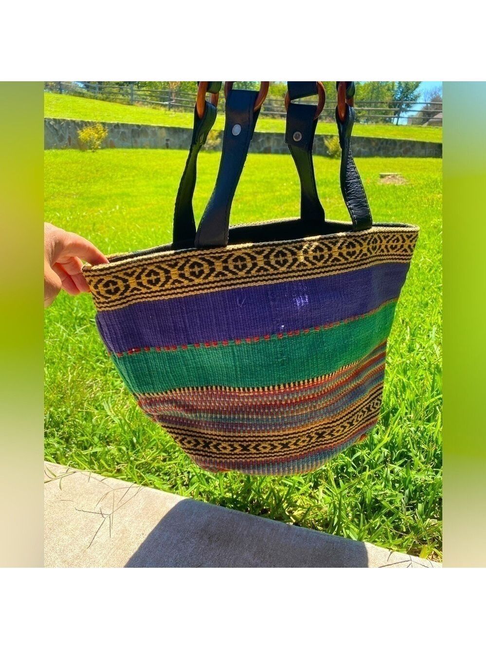NWT ETHNIC shoulder bag handwoven multicolor boho style lined made in India